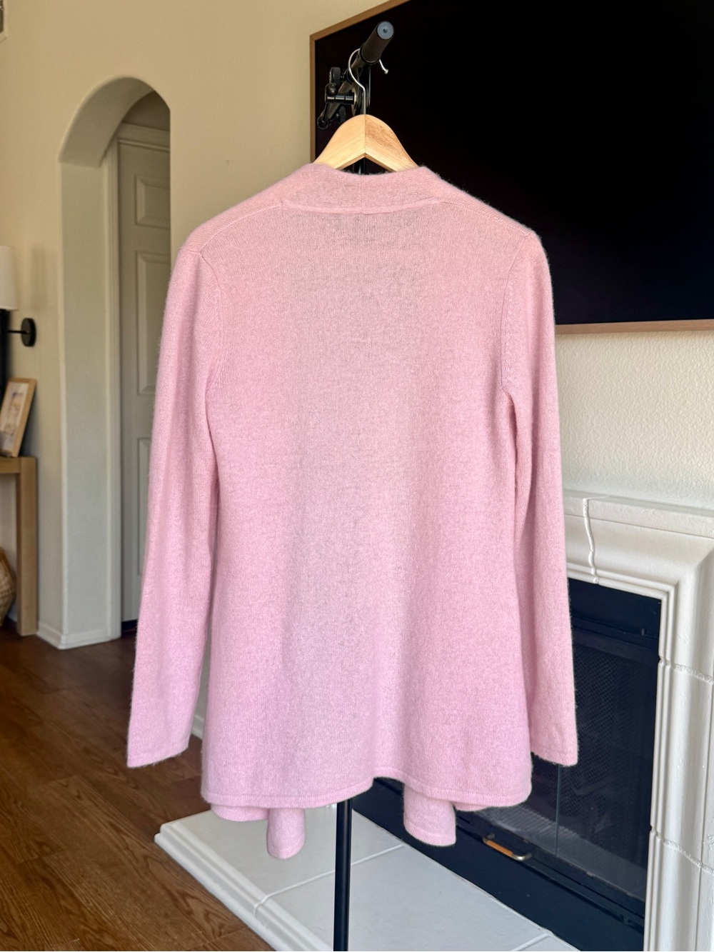 41 Hawthorn 100% Cashmere Cardigan Open Front Light Pink SZ M - Picture 4 of 9